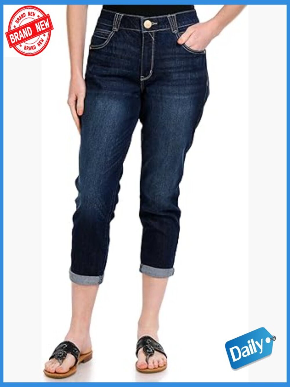 Petite Ab Solution Skinny Crop Jeans - Mid Rise, Super Stretch Denim